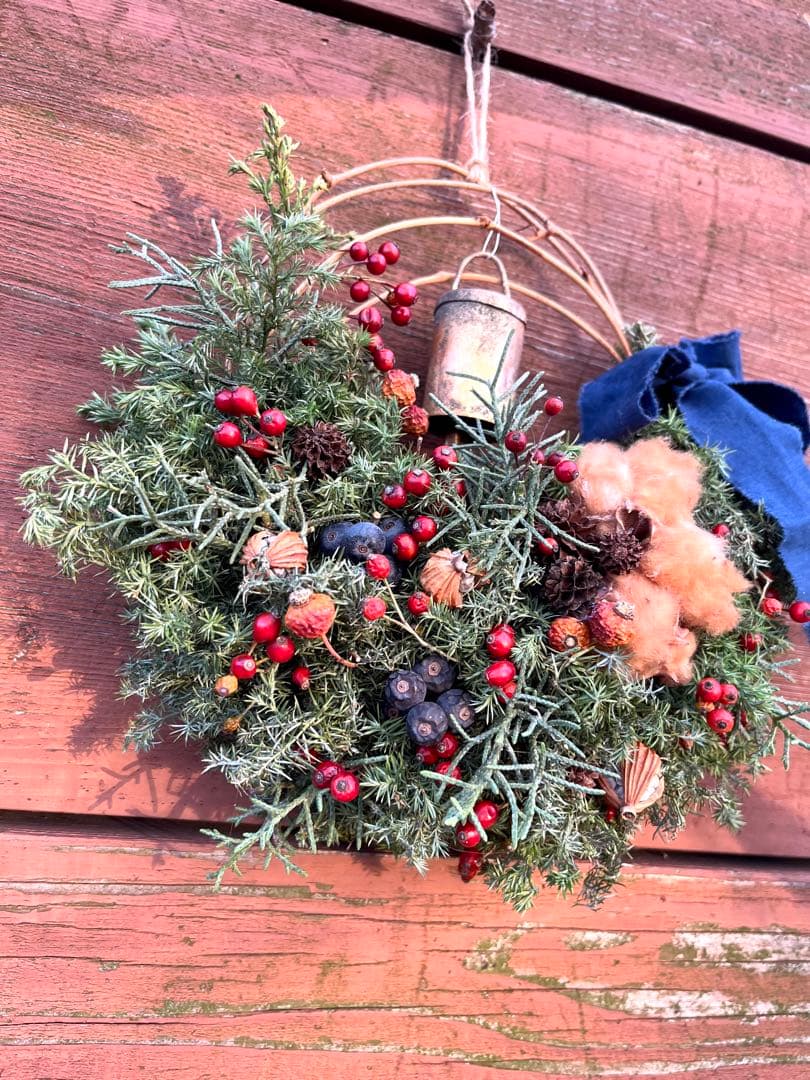リース クリスマス クリスマスリース ドライフラワー しめ縄