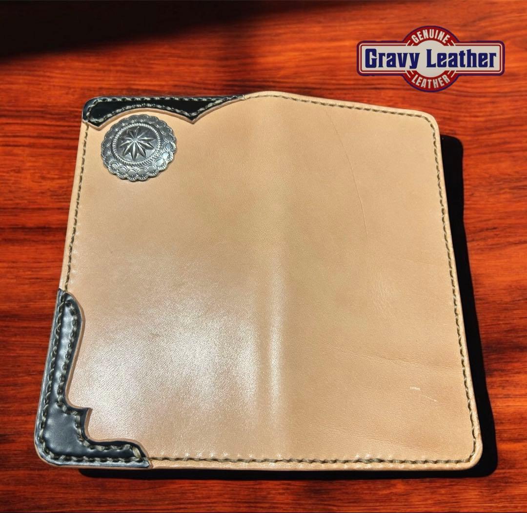 Gravy Leather サドルレザー×コードバン 長財布 ロング ウォレット