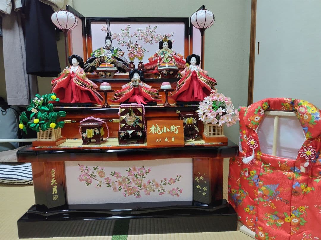 【まこちゃんさん専用】久月　桃小町　飾り棚のみ（お人形は別で出品中） 久月 親王収納飾り「桃小町 結菜」 4960282394142 ひな人形 雛人形