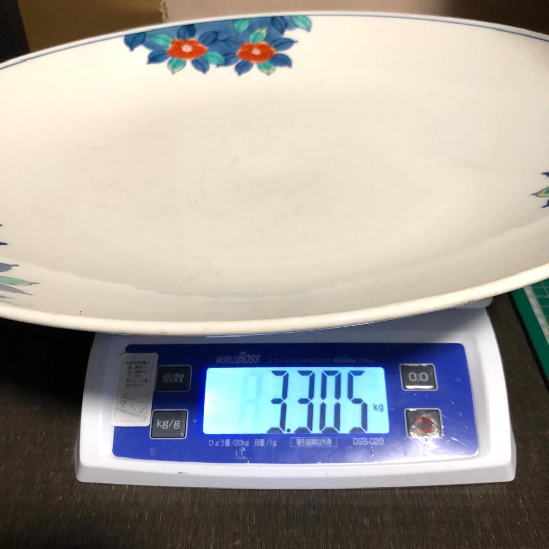 有田焼　特大皿 45.8cm　和食器 飾り皿 山徳窯　椿絵　レトロ　骨董品