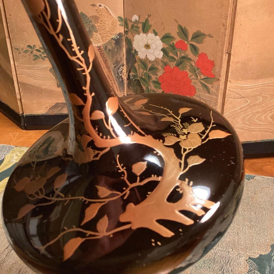 A1059 極上蒔絵 木製輪島塗 桐に鳳凰蒔絵 高月 高杯【供箱入】 1基