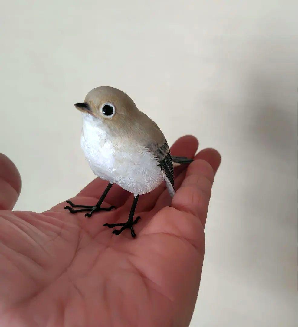 小さなバードカービング ニシオジロビタキ 野鳥 木彫り - メルカリ