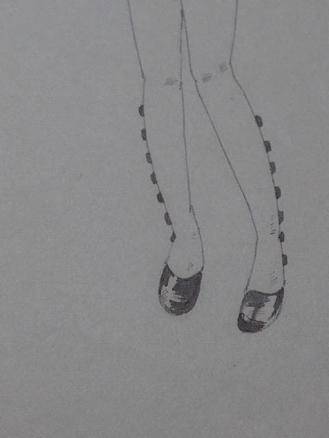 大正ロマンの画家、山根幸雄／由紀雄の肉筆の画稿です。中原淳一と同時代です／5