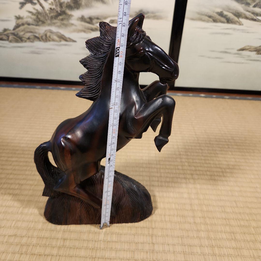 木彫り(黒檀) 馬 置物 - メルカリ