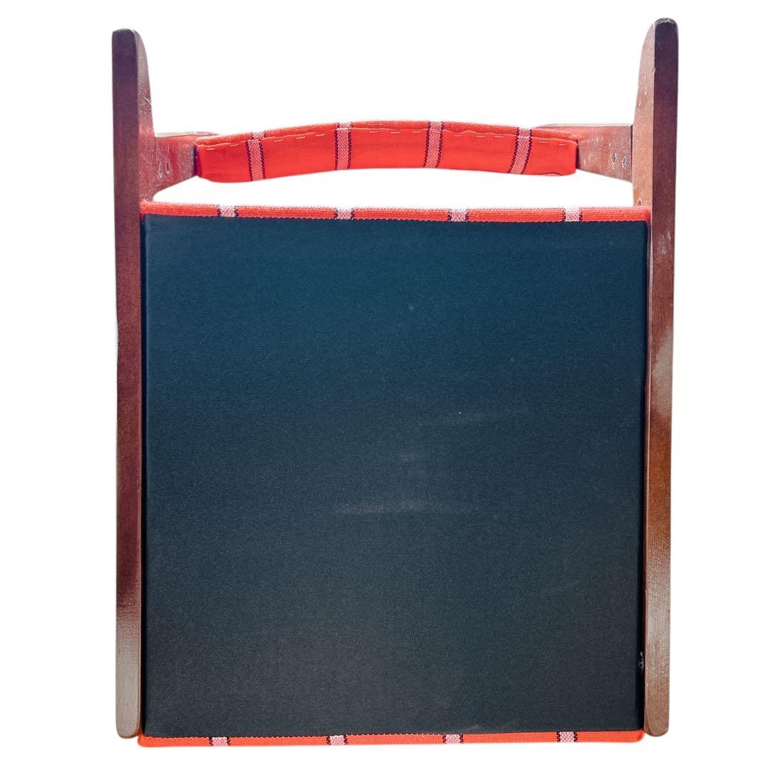 ①昭和レトロ 木製座椅子 2脚セット ヴィンテージ 和室 旅館 赤