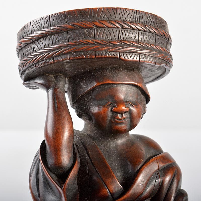 中国 唐木紫壇彫刻 母子像 置物 在銘 V R5162 - メルカリ