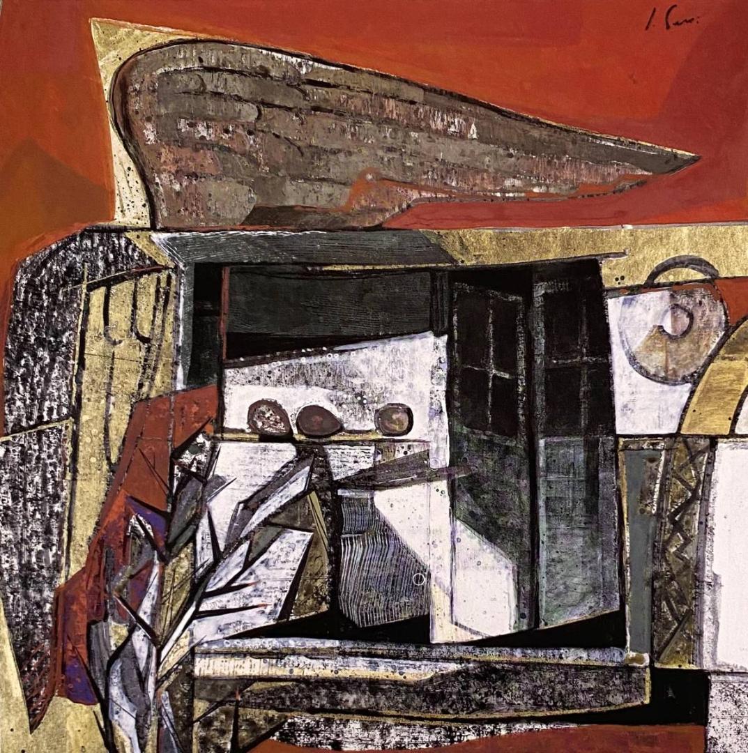 山下充、【夏の不二】、希少な額装用画集より、新品額装付