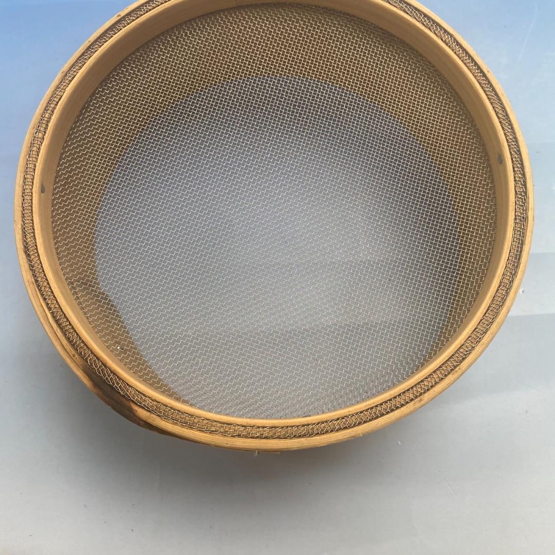 m*9様 籐製とおし（8寸）　と木枠ふるい 　2個セット（中古品）