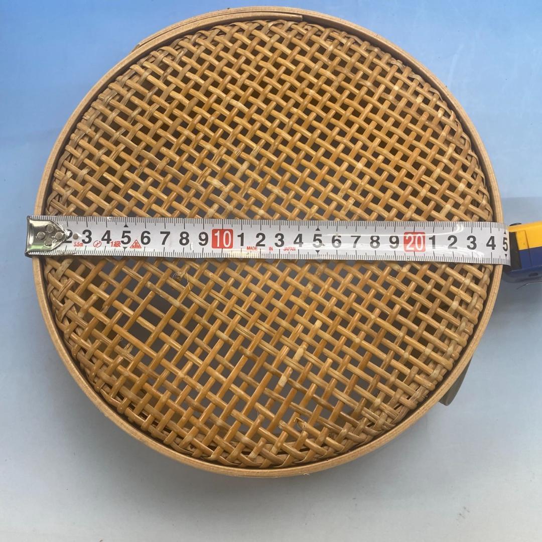 m*9様 籐製とおし（8寸）　と木枠ふるい 　2個セット（中古品）