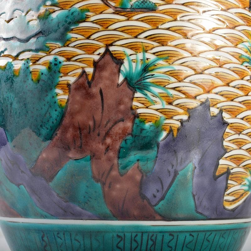 九谷焼 三代三ツ井為吉作 色絵山水紋 花生 共布共箱 M R6752B - メルカリ