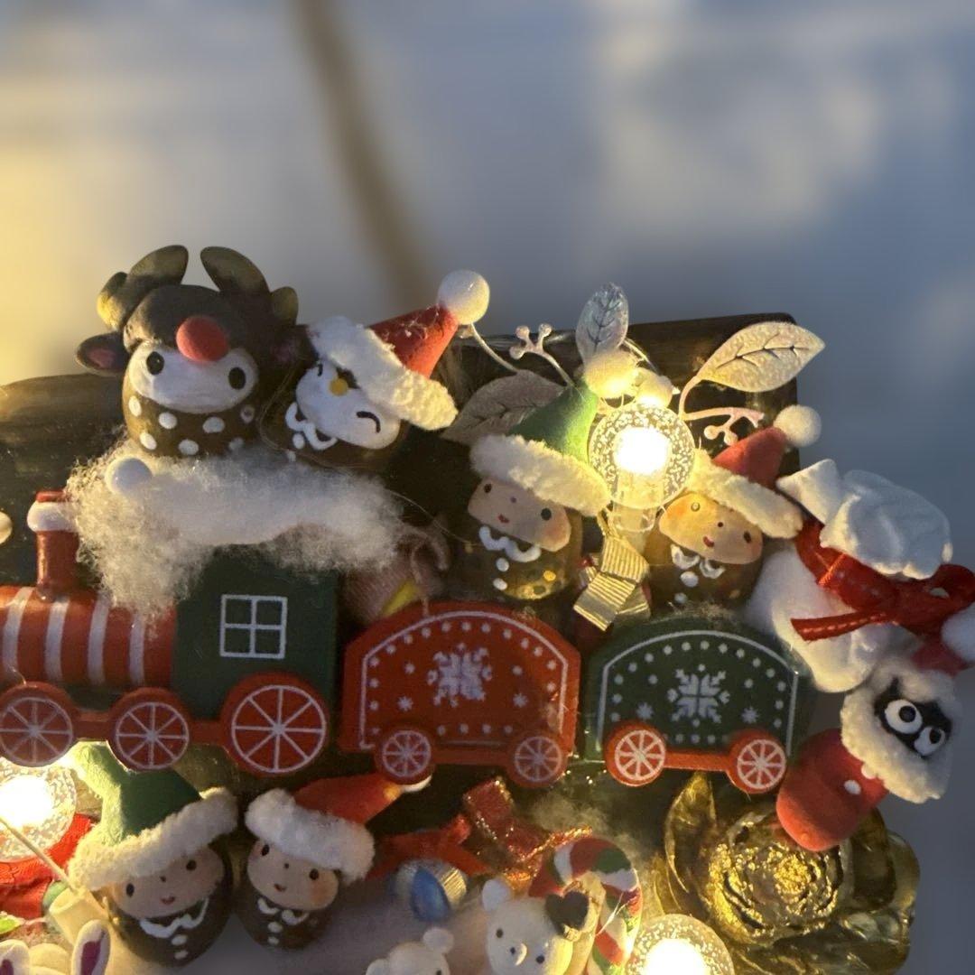 どんぐりアート♡ Xmasタペストリー＆White train ピンキーオブジェ