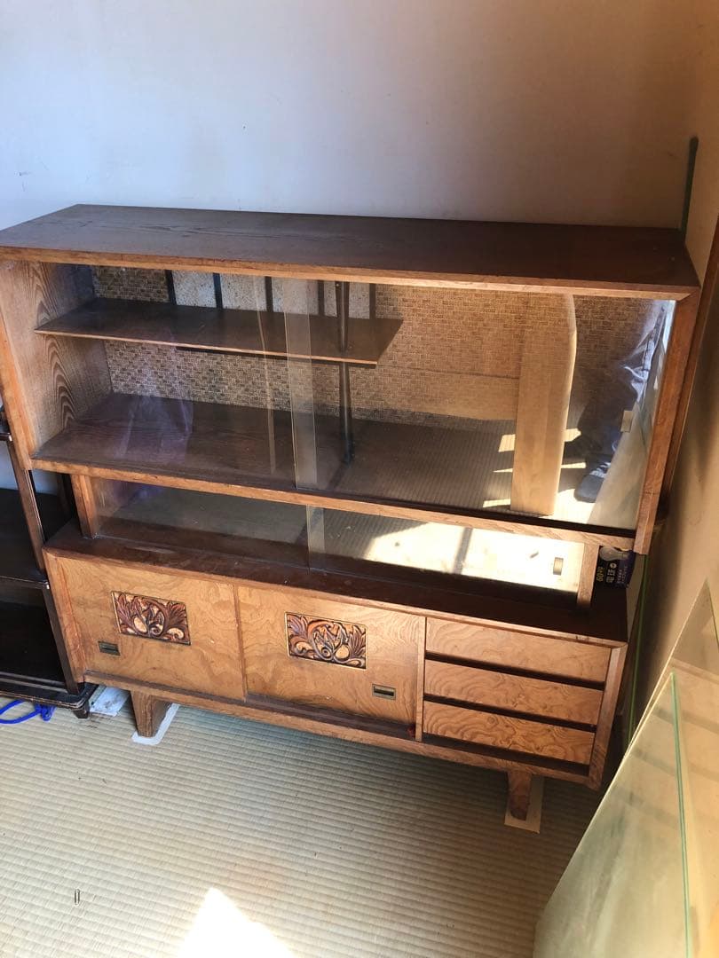 GY0328 和風引戸棚　木製　茶箪笥　食器棚　小物入れ　収納棚　昭和レトロ 楽天市場】民芸調 水屋 幅67×奥行34.5×高さ70cm 食器棚 カップボード