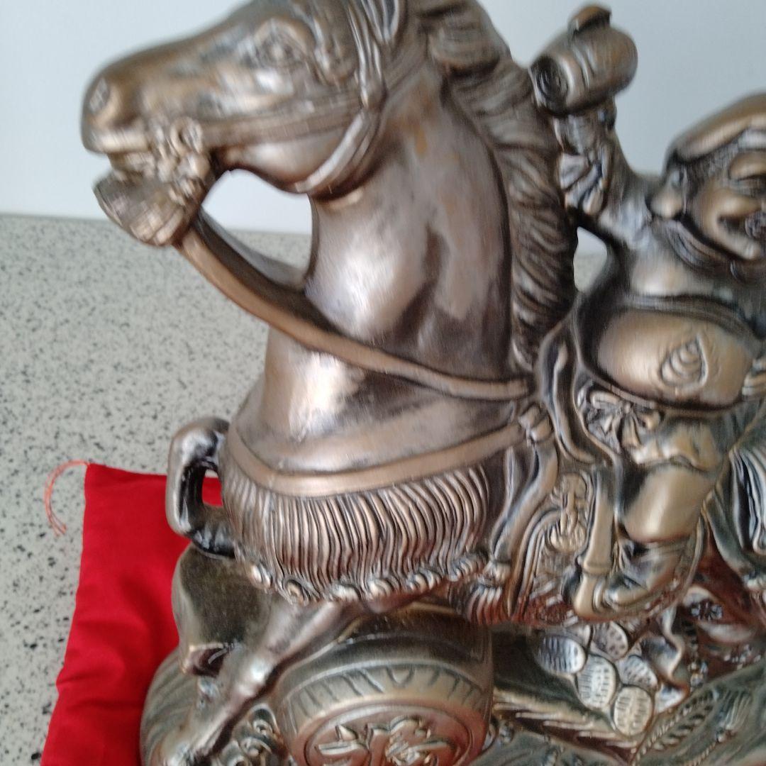 常滑焼 馬と大黒天の置物 工芸品 金色 七福神 金運 商売繁盛 2026年