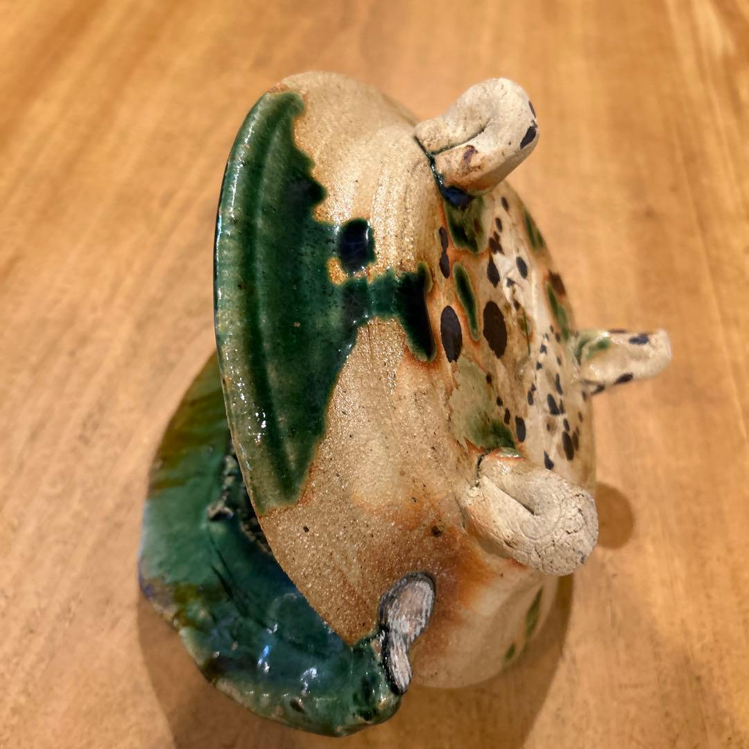 希少　出町光織　織部手付き高台鉢