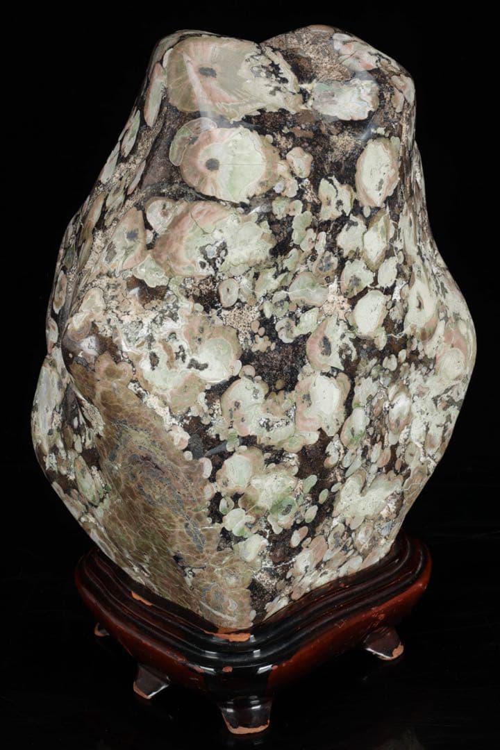 紅梅 梅花石 台付 12.1kg 鑑賞石 自然石 水石 原石 天然石 盆石 飾石