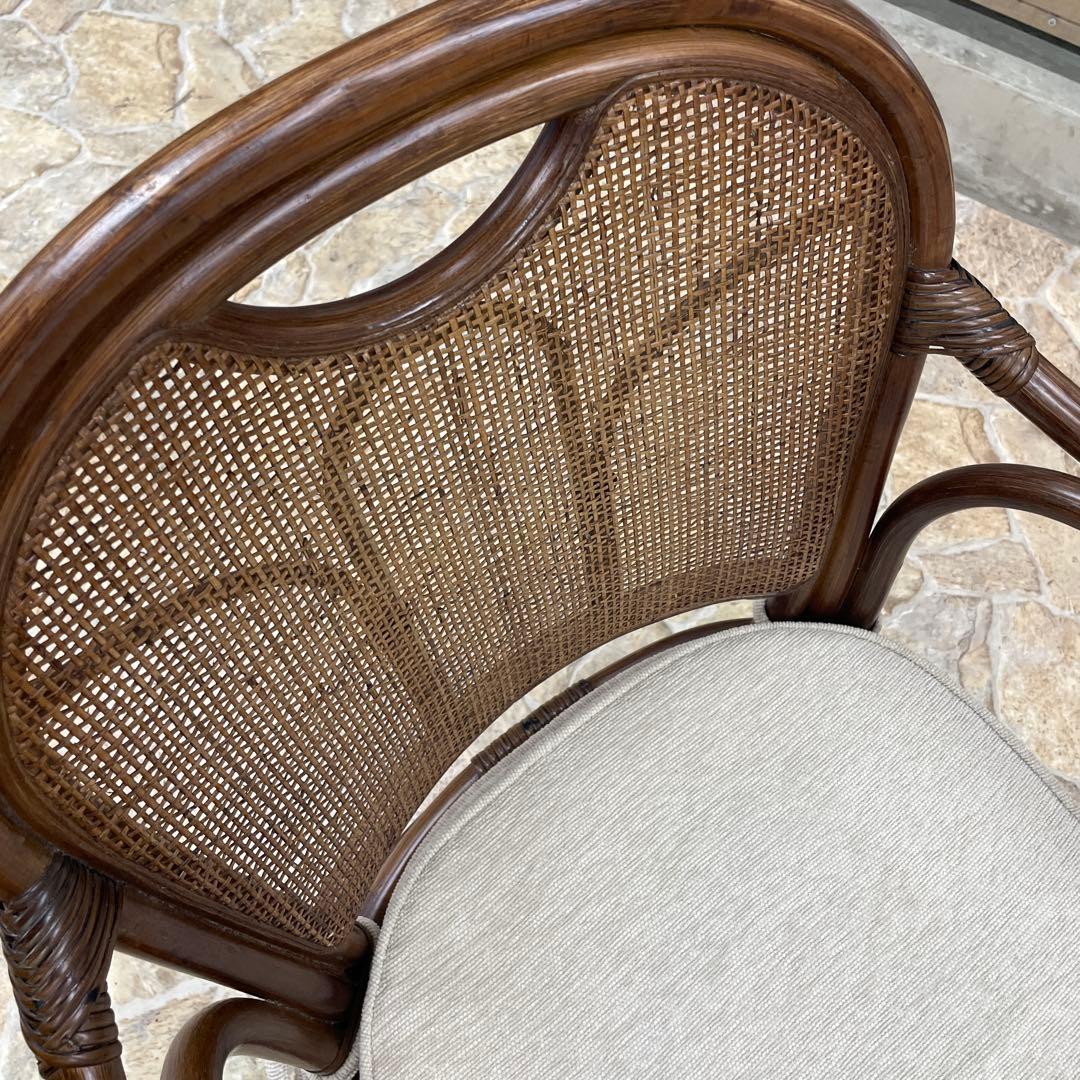 回転椅子 籐 ラタン 360度 アームチェア ニトリ リラックスチェア