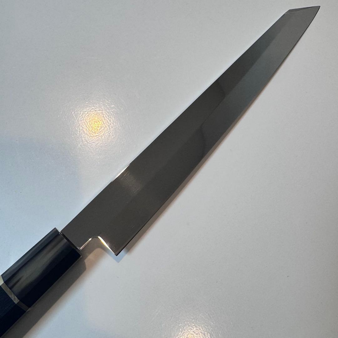 270mm 切付柳刃包丁 全鋼 鏡面 黒檀・本牛角八角柄 - メルカリ
