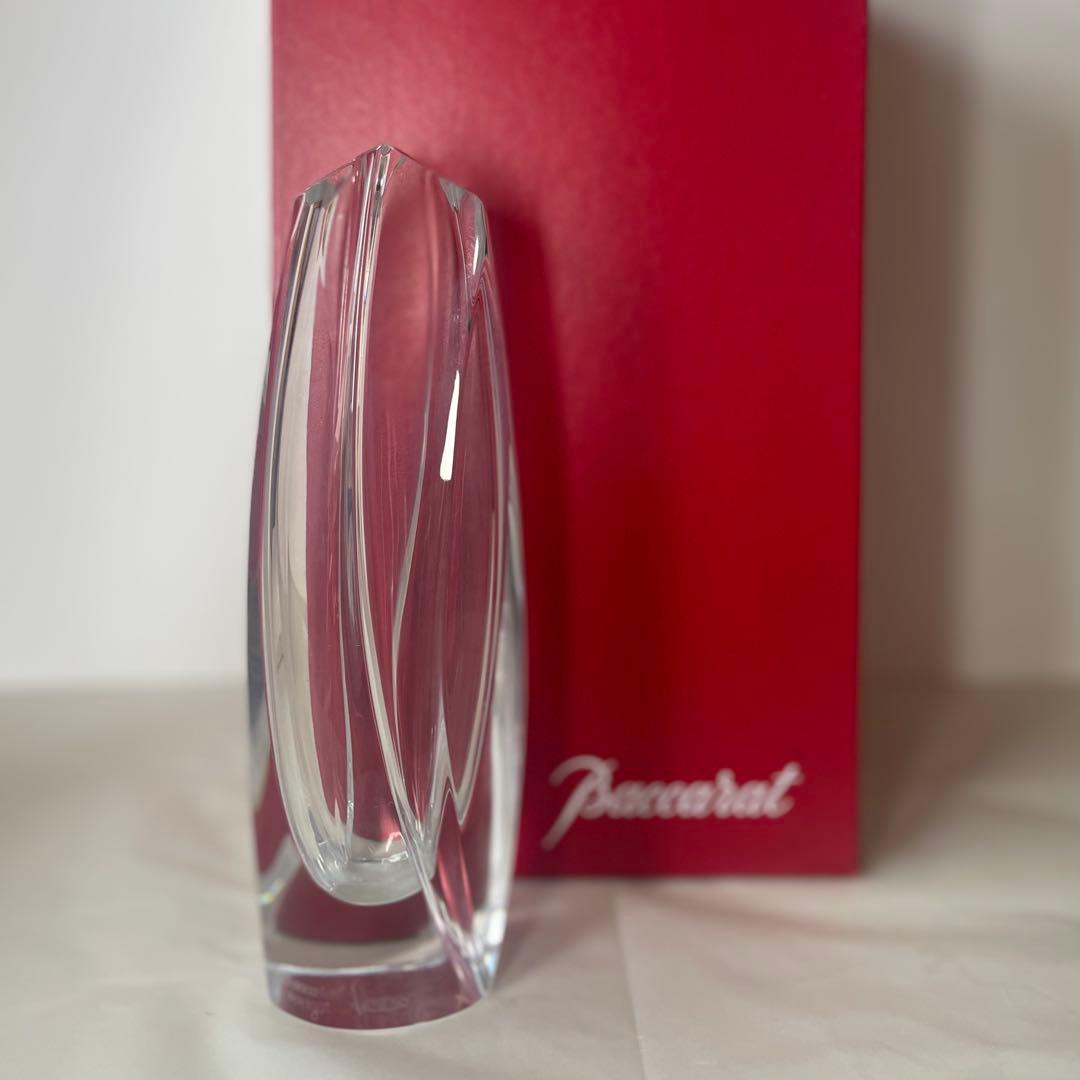 Baccarat バカラ RRigot フラワーベース クリスタル花瓶 (箱付) バカラ（Baccarat） ローズ フラワーベース 箱付き ☆送料無料 花瓶