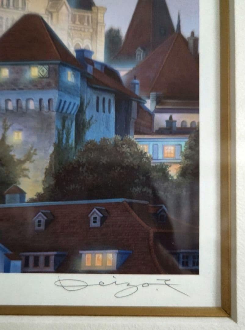 塚本馨三 シルクスクリーン版画「ムーンファンタジー」 額縁入り 証明