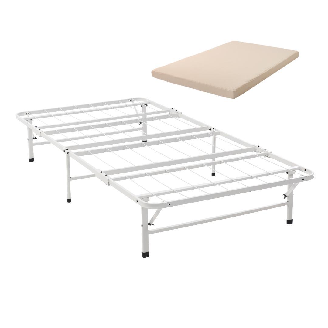 【マットレス付き】パイプベッド 折りたたみベッド シングル 組立簡単 ベッド収納 パイプベッド 折りたたみベッド シングル 組立簡単 ベッド 下収納