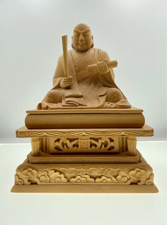 日蓮聖人坐像　木彫り　仏像 Amazon｜木彫り仏像 日蓮聖人座像 日蓮上人 (日蓮宗 法華経) 桧木製
