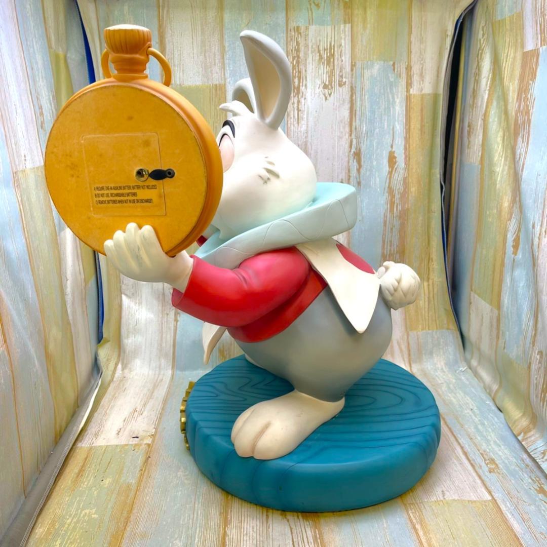 激レア☆不思議の国のアリス 白うさぎ 兎 置き時計 ビッグフィギュア