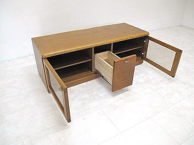 美品 浜本工芸 TVボード W125cm ナラ無垢材 テレビボード 約12万