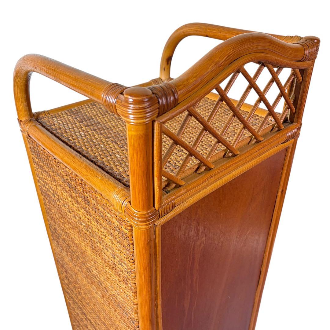 昭和レトロ ラタン 籐 6段チェスト 背が高い 縦長タンス スリム