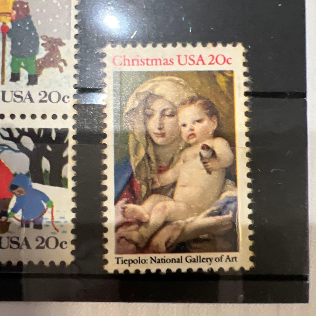 9527 外国切手 アメリカ USA 1982年 クリスマス 「冬の子供たち