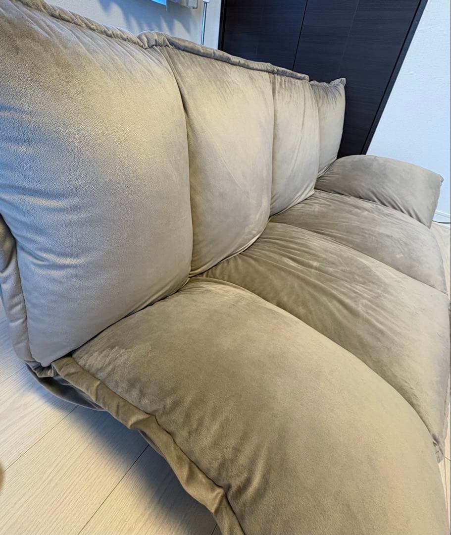 引取限定 LOWYA フロアソファ グレー 美品 2人掛け・3人掛けソファ