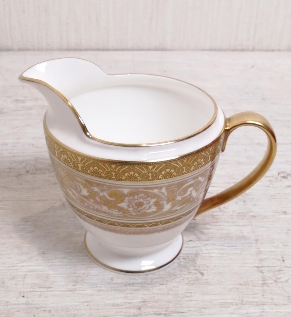 1【最高級】 希少 MINTON ミントン 24金 クリーマー ミルク 英国 限定1客【美品】英国ミントンminton アードモア トリオ カップ