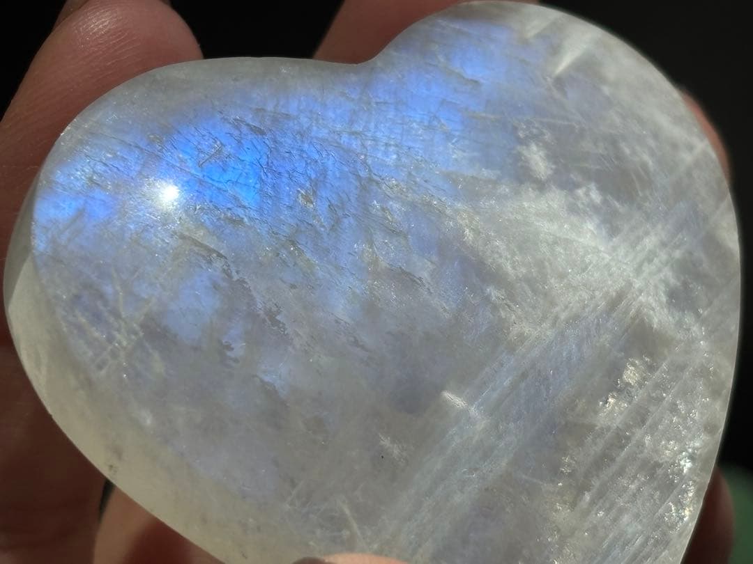 《透明感抜群♡高品質！ムーンストーン＊ハート×きらめくブルーフラッシュ》