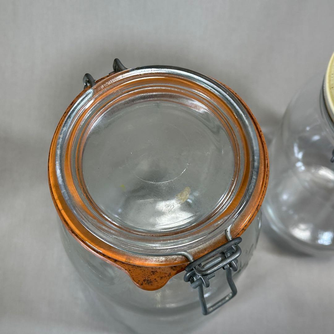 ガラスキャニスター ガラス製菓子瓶 5点セット◇菓子瓶 レトロ 当時物