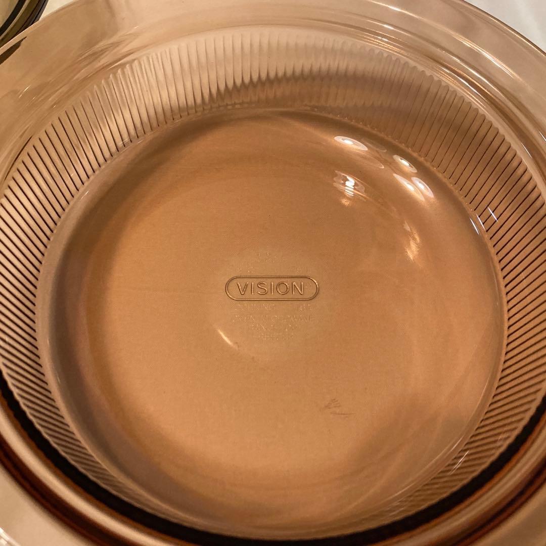 【VISONビジョン】ガラス鍋　キャセロール　26cm アンバー　1.5L