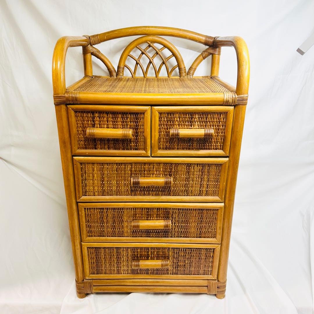 籐 ラタン 4段チェスト - メルカリ