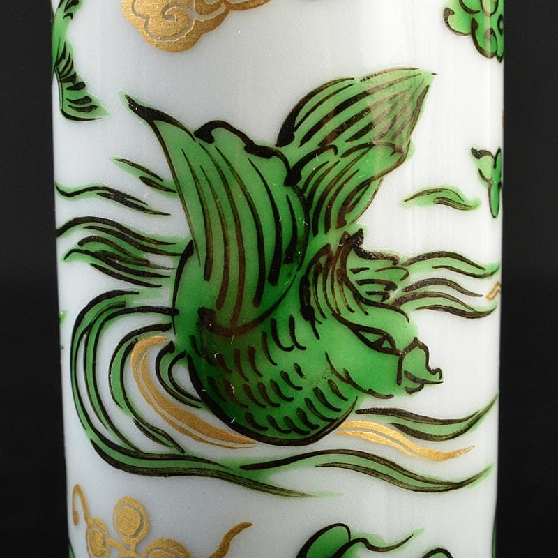 茶道具 三浦篤造 色絵緑彩 鴛鴦文 茶巾筒 共布共箱 V R5562 - メルカリ