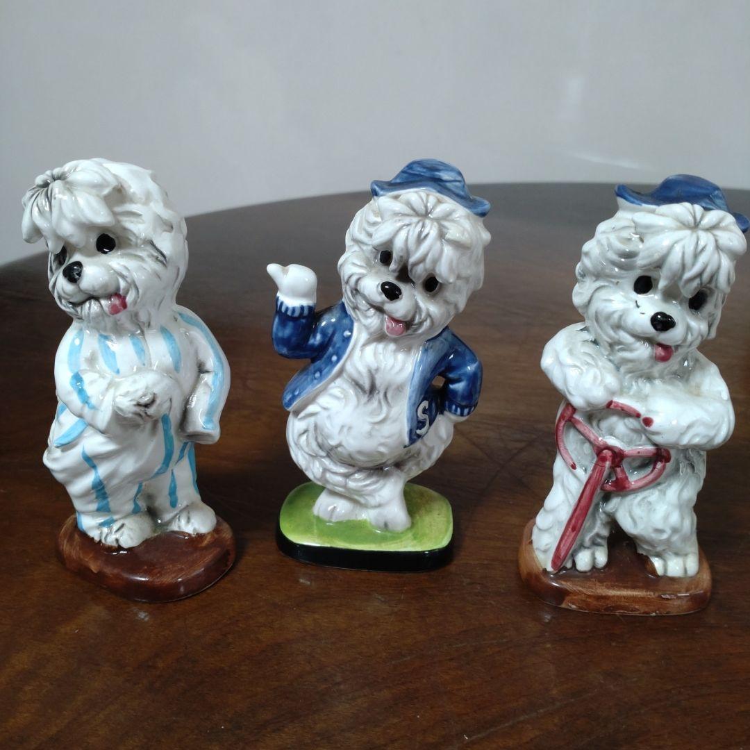オールドイングリッシュシープドッグの陶器置物 3体セット、ウォルト