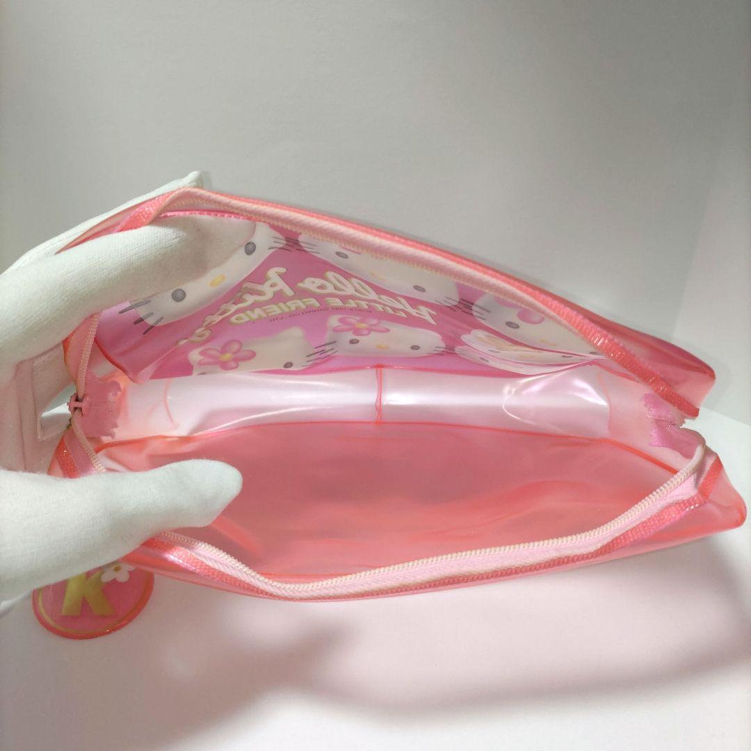 平成レトロ ハローキティ ビニールポーチ クリアピンク カオハナ