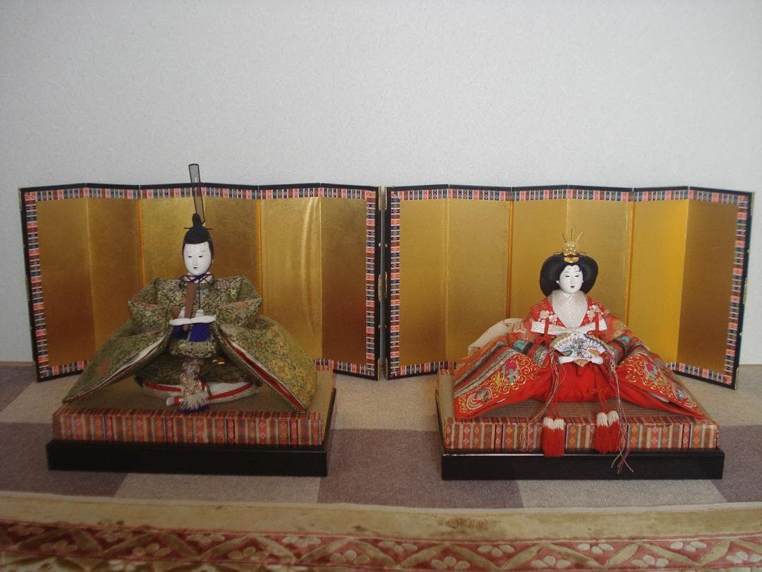 雛人形　昭和レトロ　親王飾り　ヴィンテージ　古い人形　古今雛 雛人形 木目込人形 昭和レトロ 伝統工芸 ハンドメイド 平飾り 親王飾り