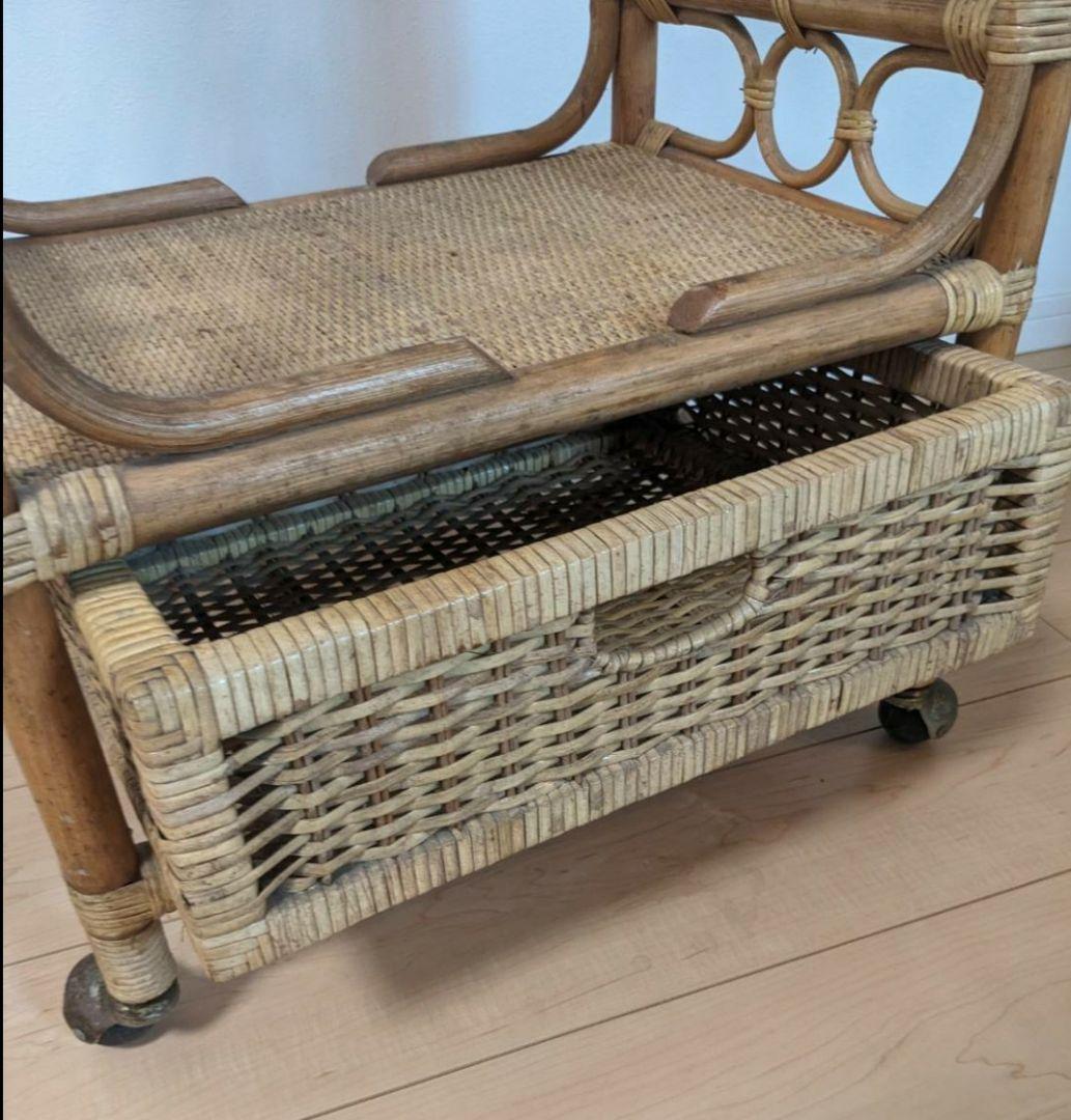 籐 家具 ハンガーラック ラタン ヴィンテージ 藤 - メルカリ