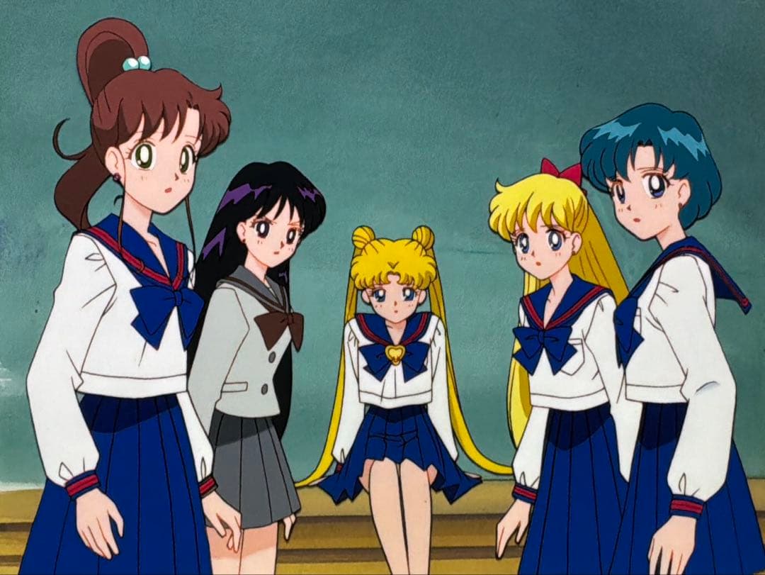 ラ*ー様 美少女戦士セーラームーン セル画 制服5人 美少女戦士セーラームーンセル画｜月野うさぎ・火野レイ・水野亜美