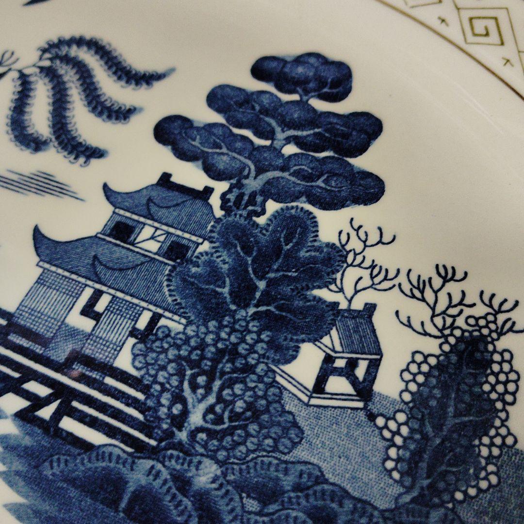 昭和レトロNIKO支那山水パーティー皿、未使用