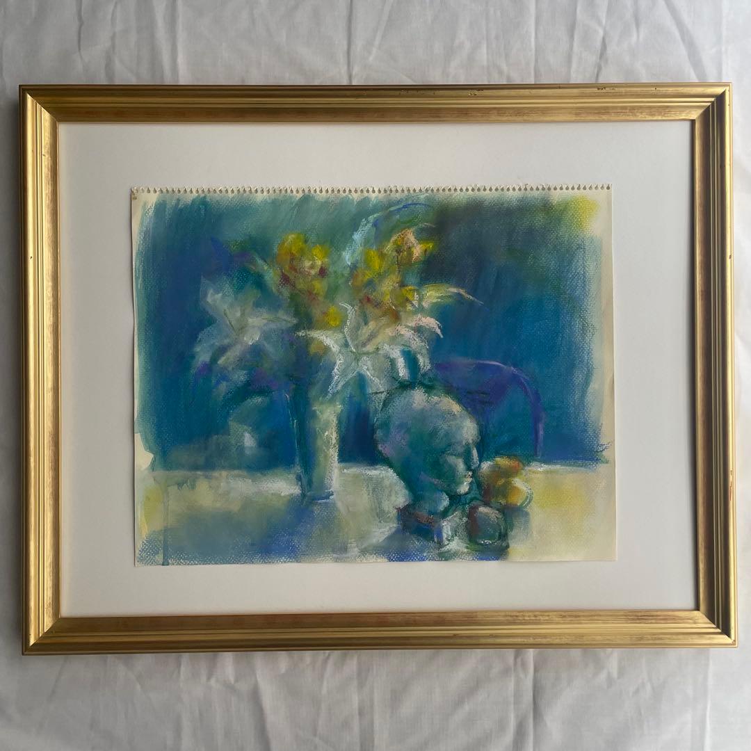 ヒーリング/癒し/パステル画/青/ パステル画✨「光」✨ 心を癒す、幻想的なパステル画。 原画サイズ：15