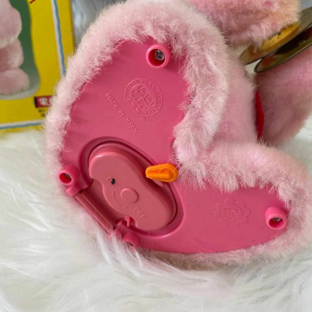 昭和レトロ！！】ウサちゃん応援団長 ぬいぐるみ 人形 うさぎ ピンク