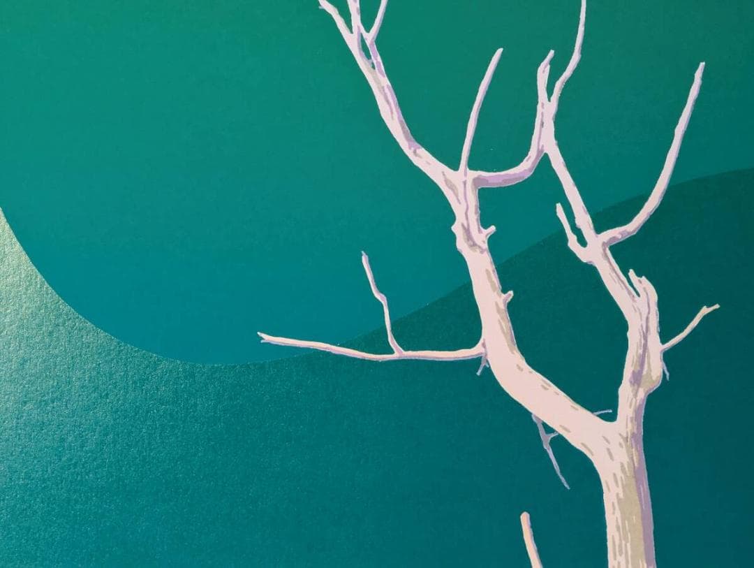 真作】版画 本間武男 シルクスクリーン 湖の朝Ⅱ 北海道風景 Z2 - メルカリ