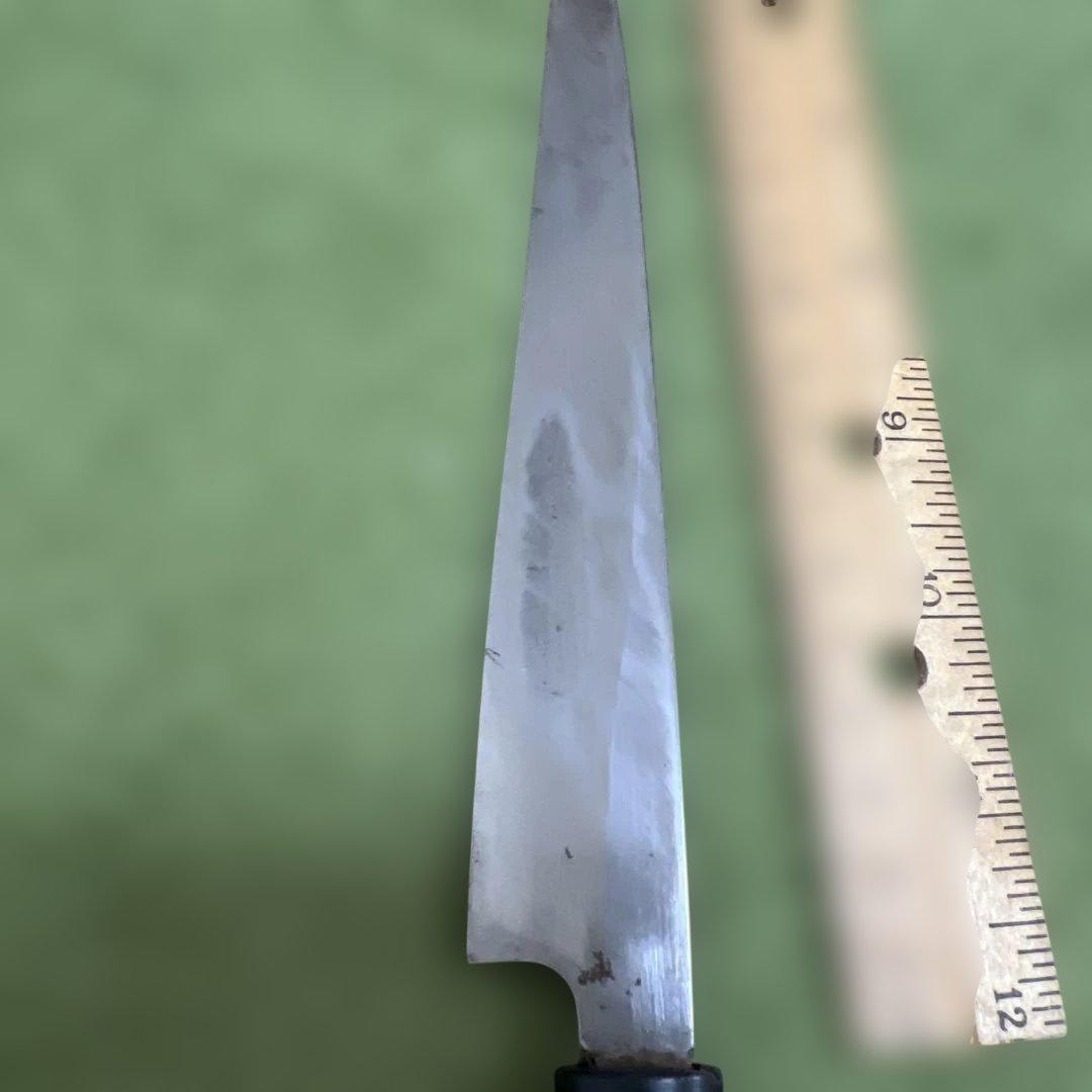 ステンレス 柳刃包丁 19.5cm 木製ハンドル 全長32.5cm