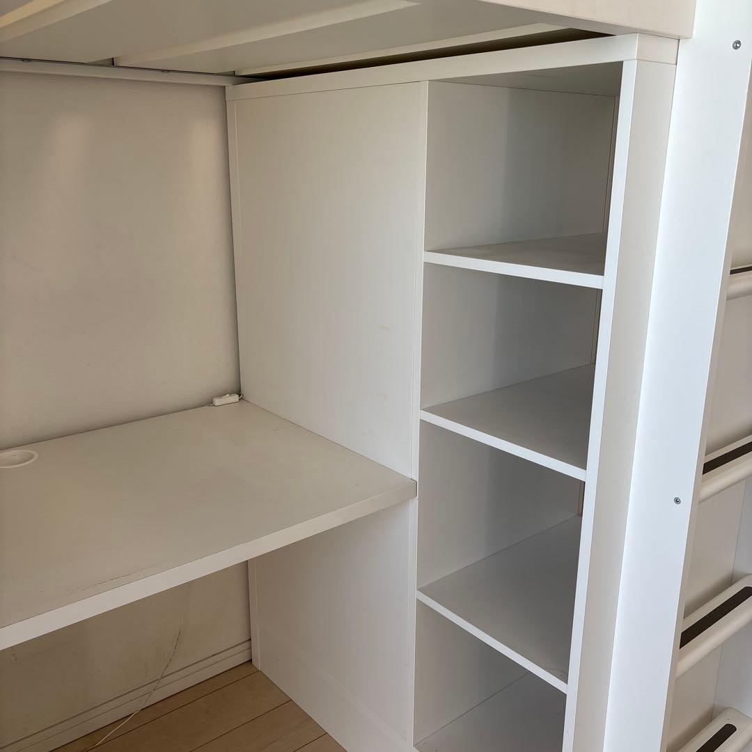 東京23区引き取り限定】 IKEA ロフトベッド 白stuva 机 ＆椅子 - メルカリ