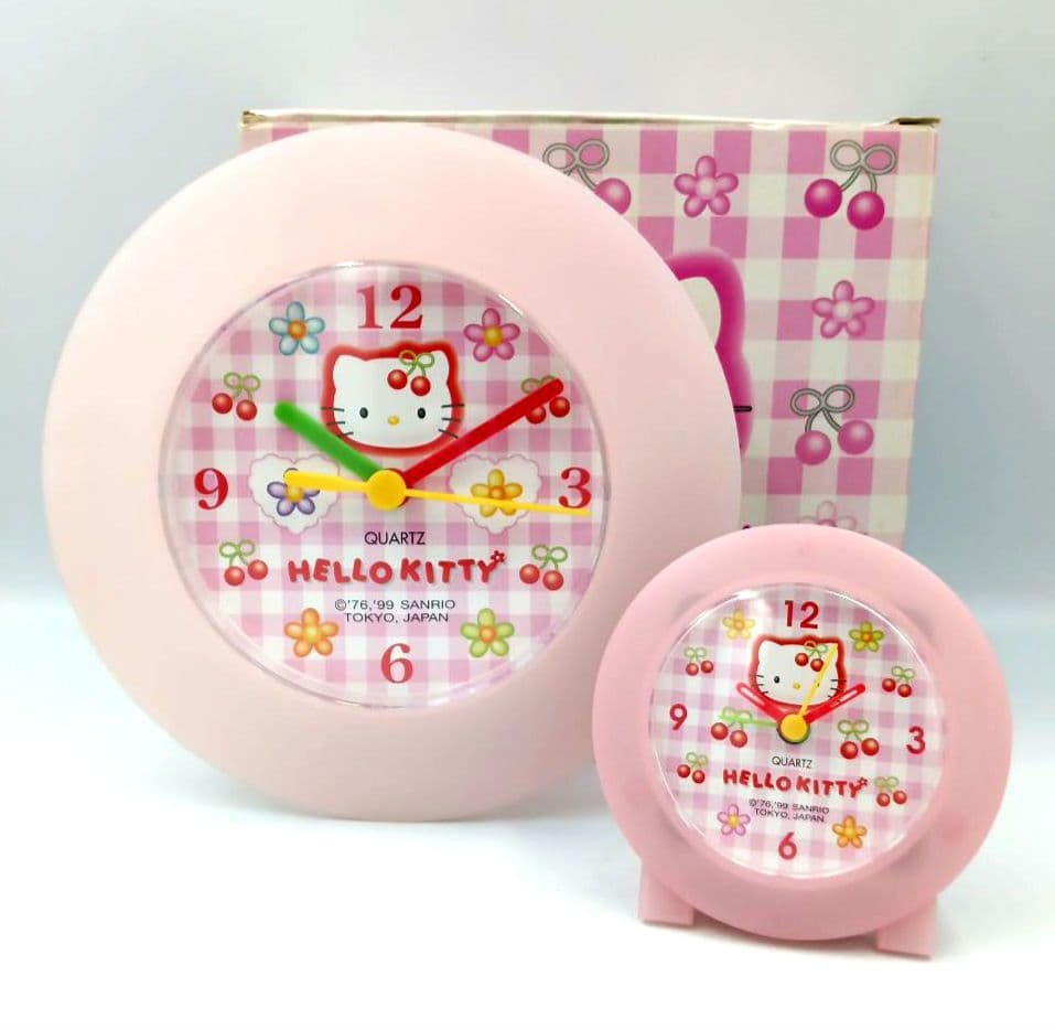 ハローキティ ウォール&モーニングクロックセット 1999年製 さくらんぼ