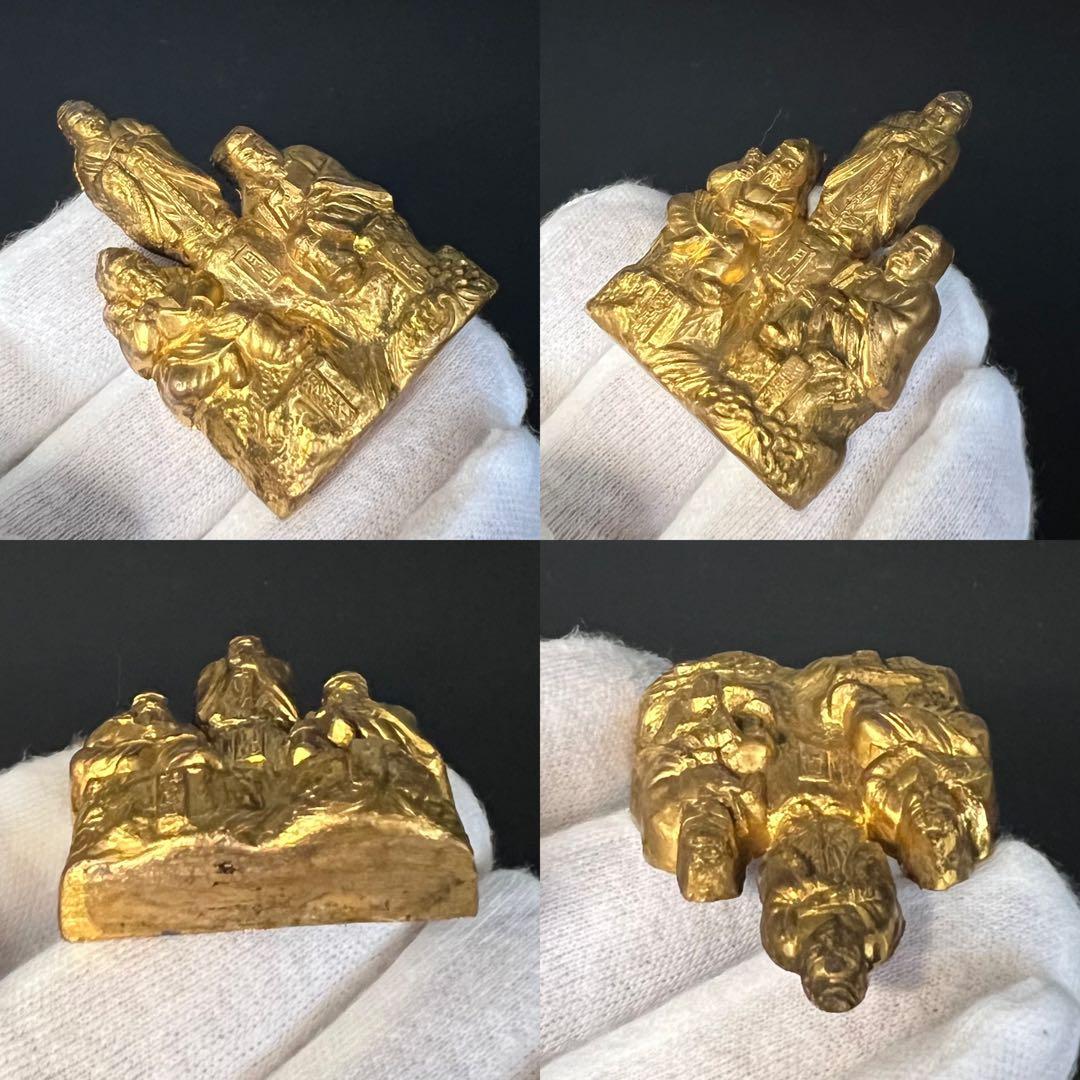 ◎古美術 庵々◎出羽三山 神像◎月山・湯殿山・羽黒山 刻銘◎真鍮鍍金