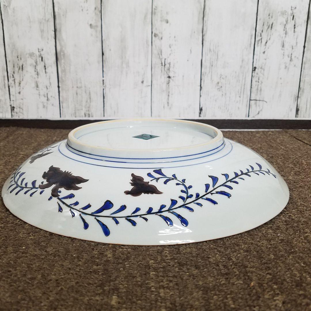 加登明雄 色絵 古九谷 瑞鶴図　飾皿　31㎝